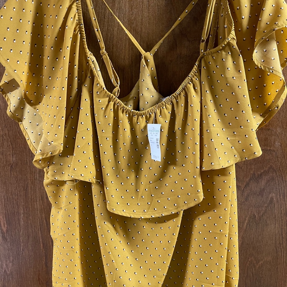 Mustard off shoulder top.